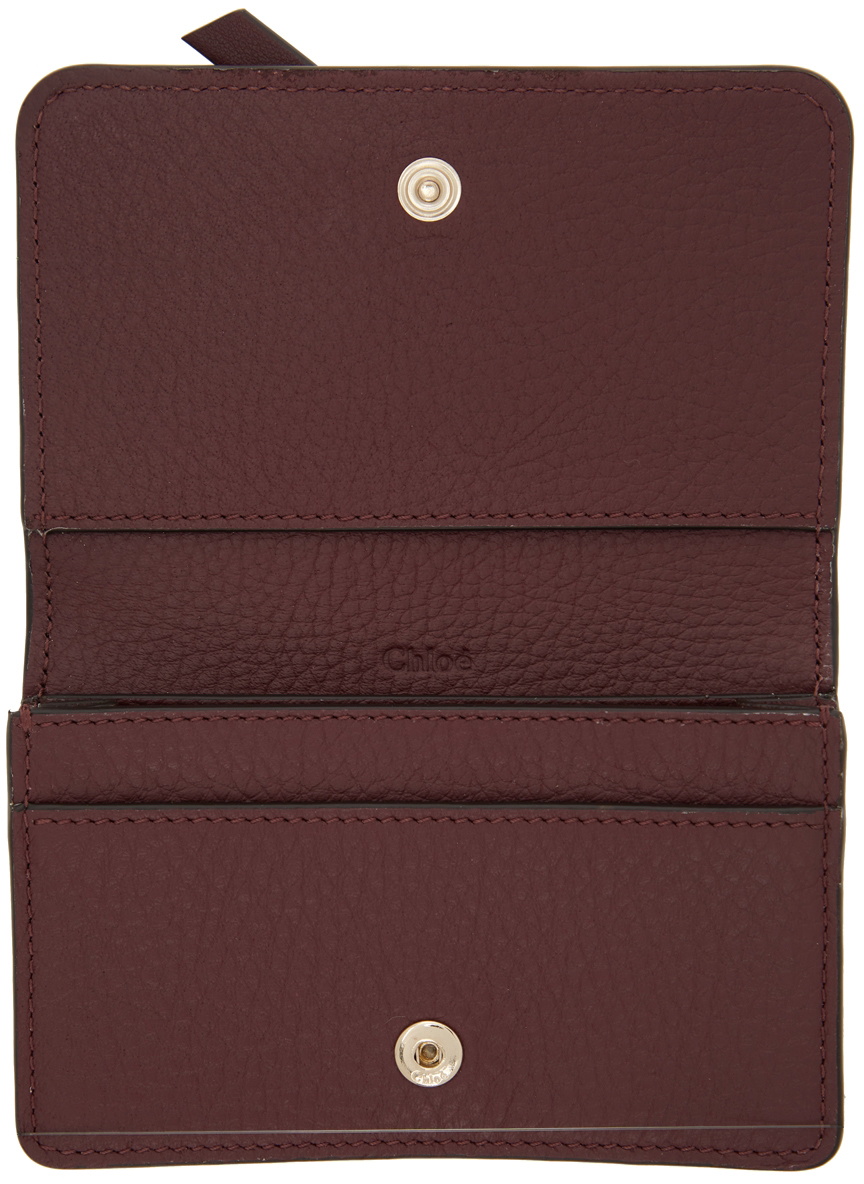 Chloé Burgundy Alphabet Card Holder Chloe