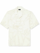 Club Monaco - Camp-Collar Floral-Print Striped Woven Shirt - Neutrals