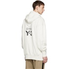 Y-3 White Stacked Logo Hoodie
