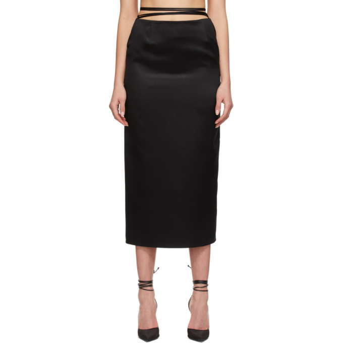 Magda Butrym Black Silk Tie Waist Skirt Magda Butrym