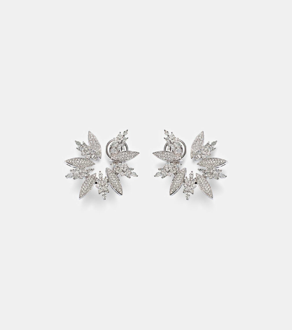 Yeprem Y-Couture 18kt white gold clip-on earrings with diamonds
