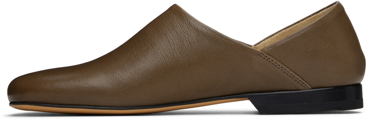 LEMAIRE Taupe Leather Slippers