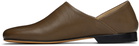 LEMAIRE Taupe Leather Slippers