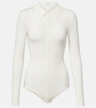 Magda Butrym Embroidered cotton-blend bodysuit