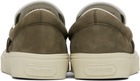 TOM FORD Khaki Nubuck Jude Slip On Sneakers
