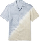 Altea - Camp-Collar Tie-Dyed Linen Shirt - Blue