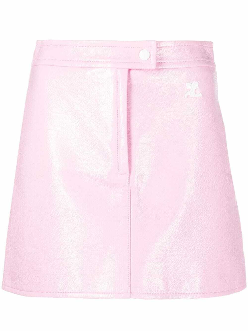 COURRÈGES - Logo Iconic Vinyl Mini Skirt Courreges