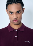 Miu Miu Logo Embroidery Polo Shirt