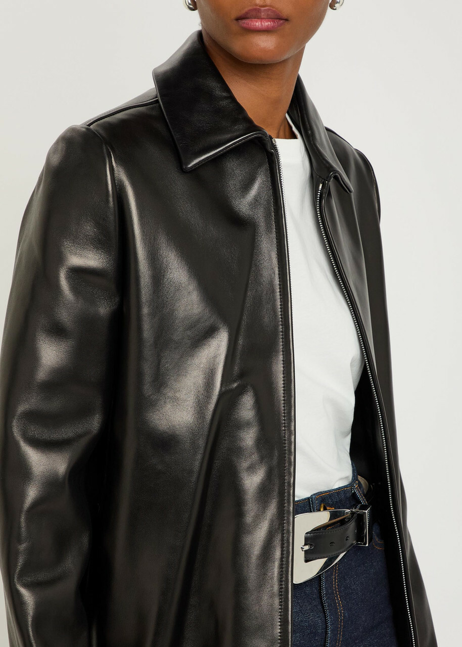 Khaite Jackson Leather Jacket Black