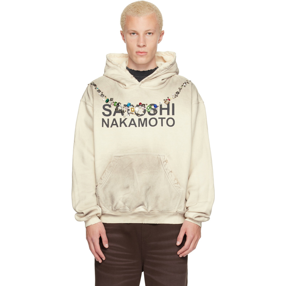 Satoshi Nakamoto Off-White Necklace Hoodie