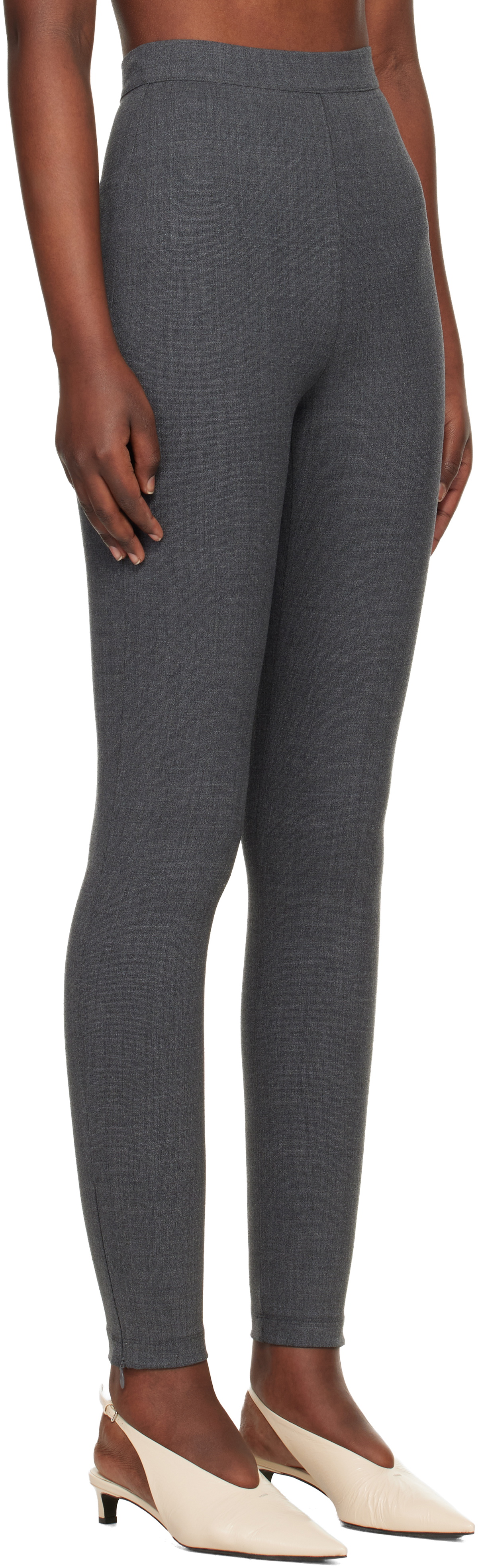 Jil Sander Gray Trouser Leggings