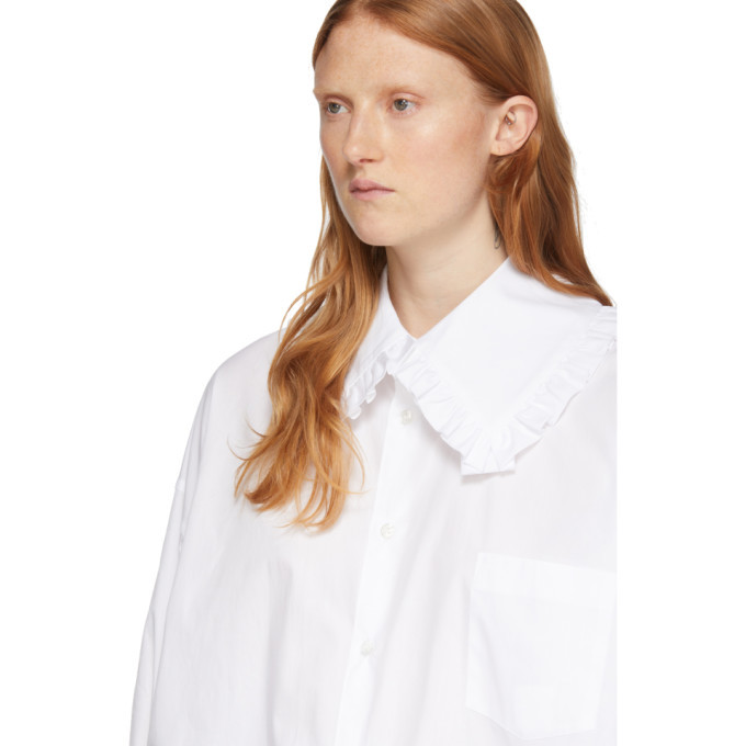 Comme des Garcons Girl White Square Collar Ruffle Shirt Comme des