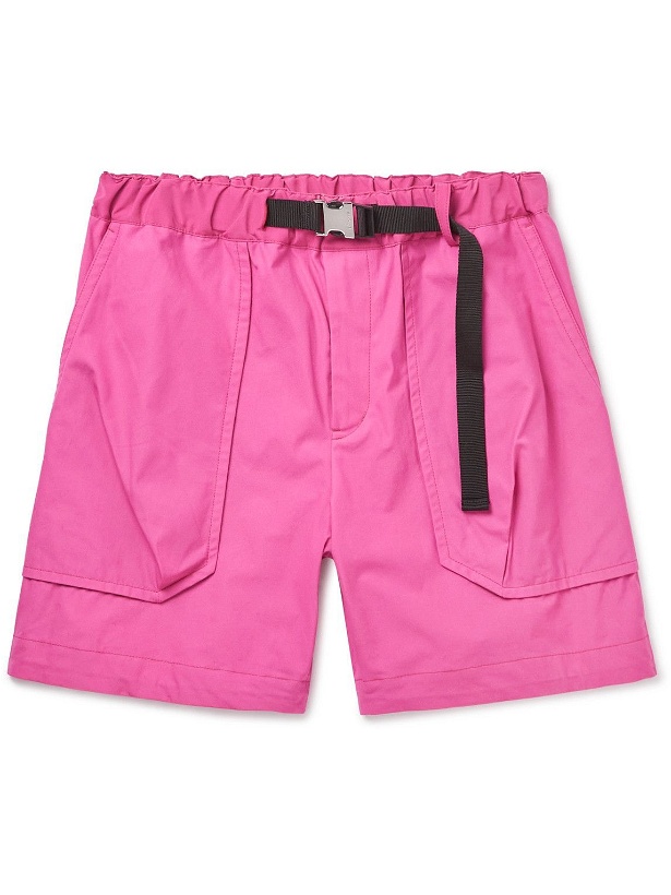 Photo: Sacai - Wide-Leg Belted Cotton Cargo Shorts - Pink