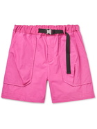 Sacai - Wide-Leg Belted Cotton Cargo Shorts - Pink