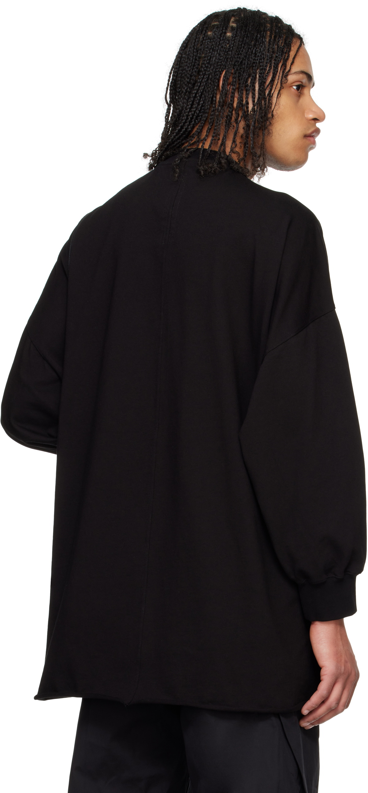 Rick Owens Black Hollywood Tommy LS Sweatshirt Rick Owens