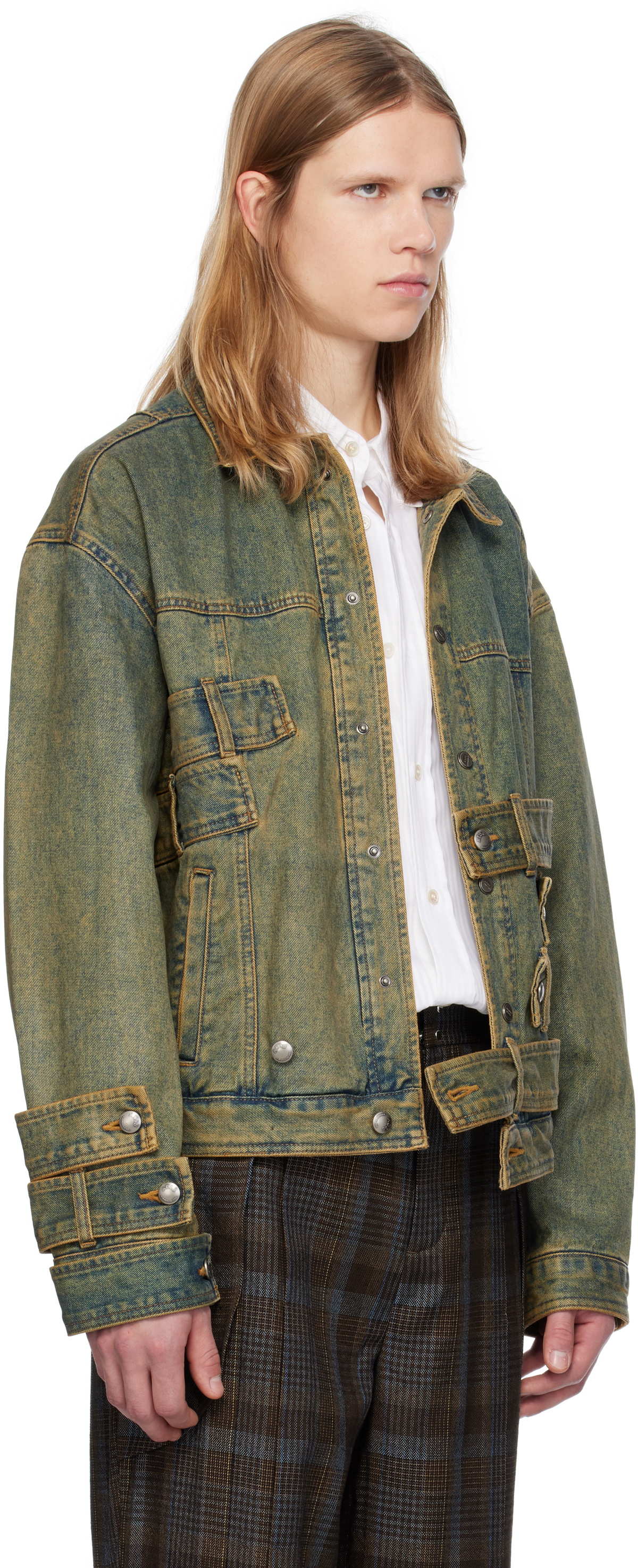 Andersson Bell Green Waistbands Denim Jacket Andersson Bell