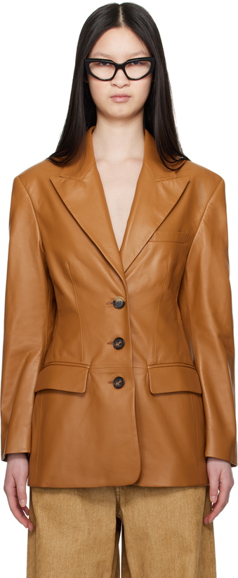 Photo: Marni Brown Peaked Lapel Leather Jacket