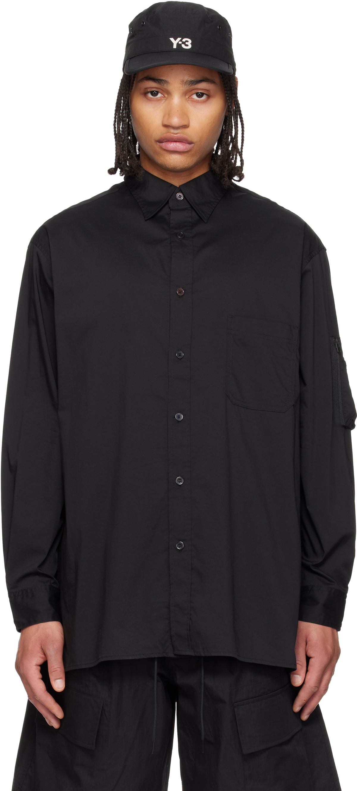 Y-3 Black Bonded Ripstop Overshirt Y-3