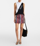 Versace Striped denim miniskirt