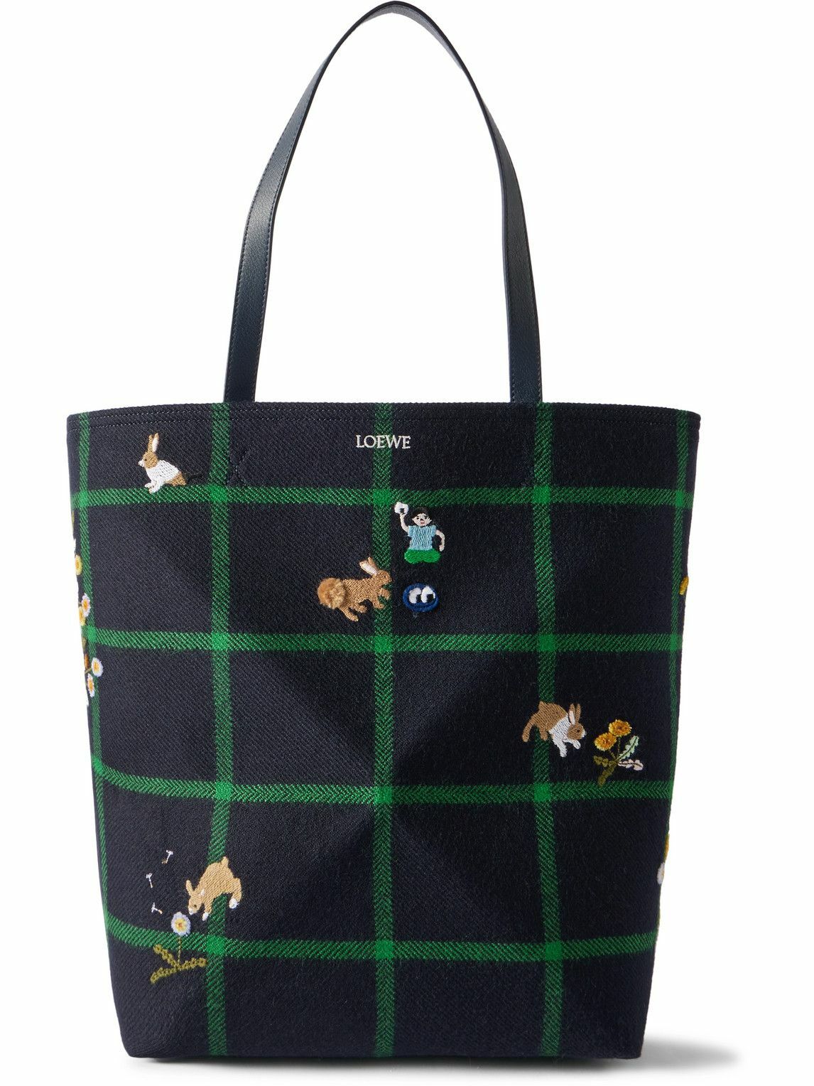 LOEWE　肩かけバック LOEWE - Paula's Ibiza Puzzle XL Leather-Trimmed Raffia Tote