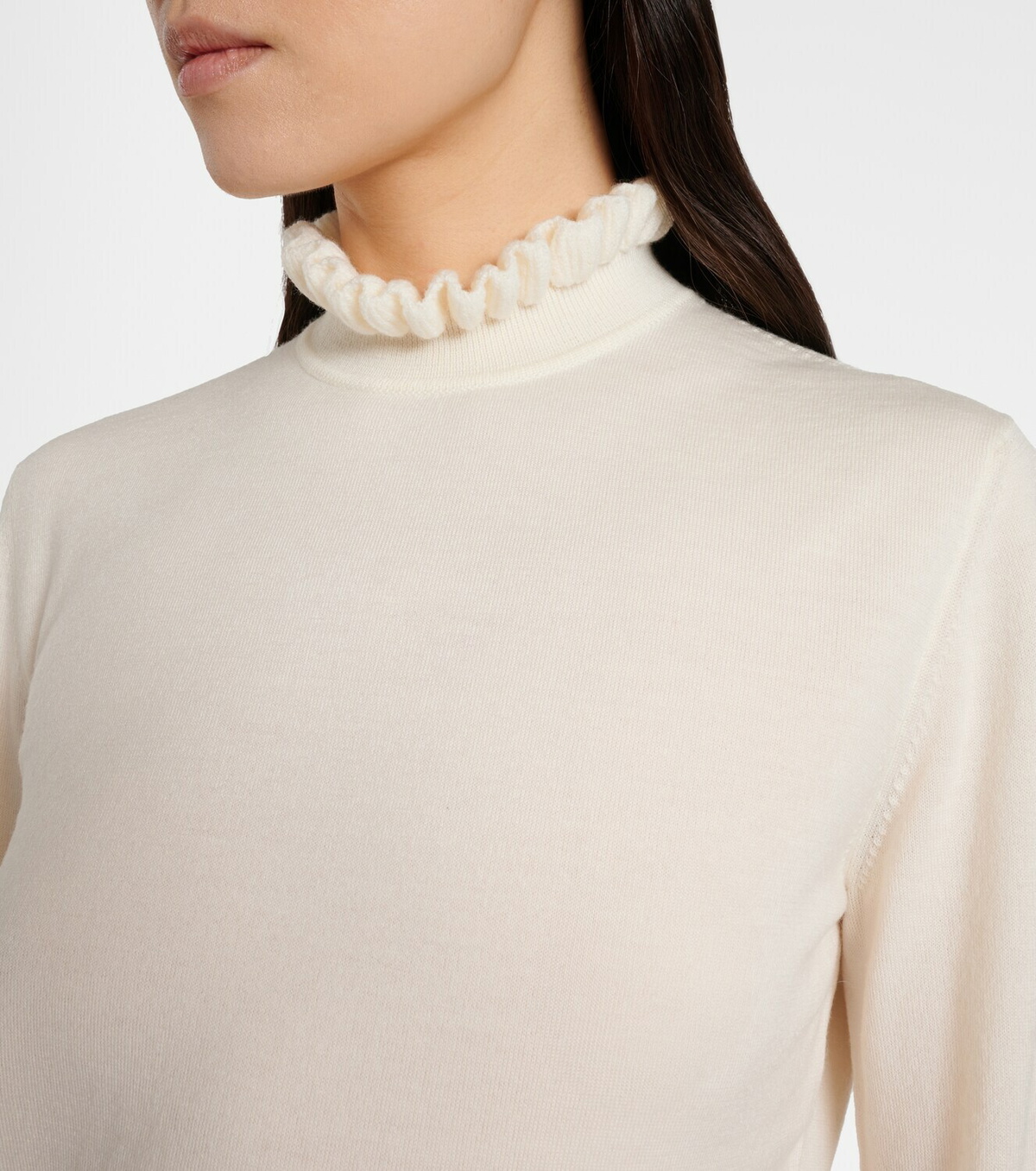 McQueen Scalloped wool-blend sweater