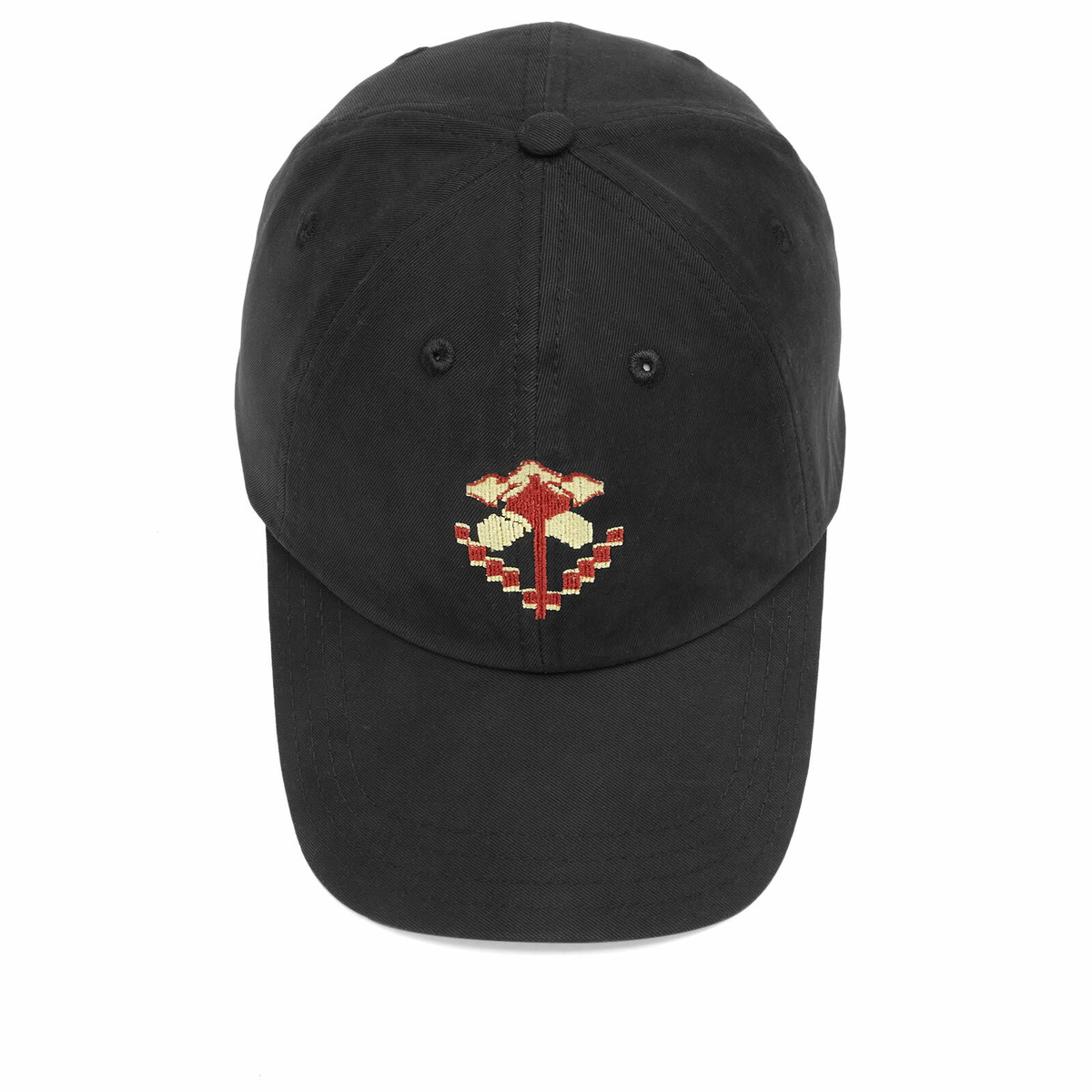 Drake's Men's Embroidered Flower Baseball Cap in Black 