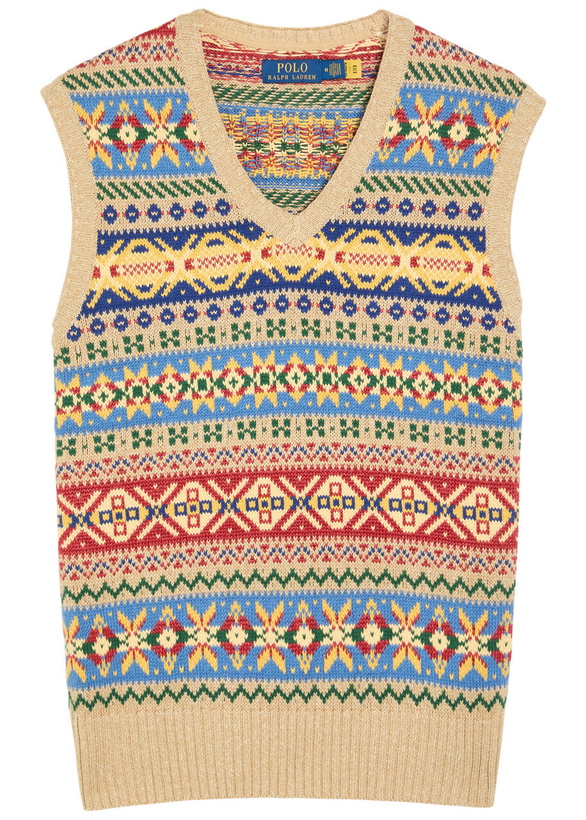 Photo: Polo Ralph Lauren Patterned Intarsia Linen and Cotton-blend Vest Multicoloured 1