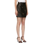 Versace Black Leather Miniskirt