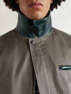 Sacai - Leather-Trimmed Cotton-Twill Bomber Jacket - Gray