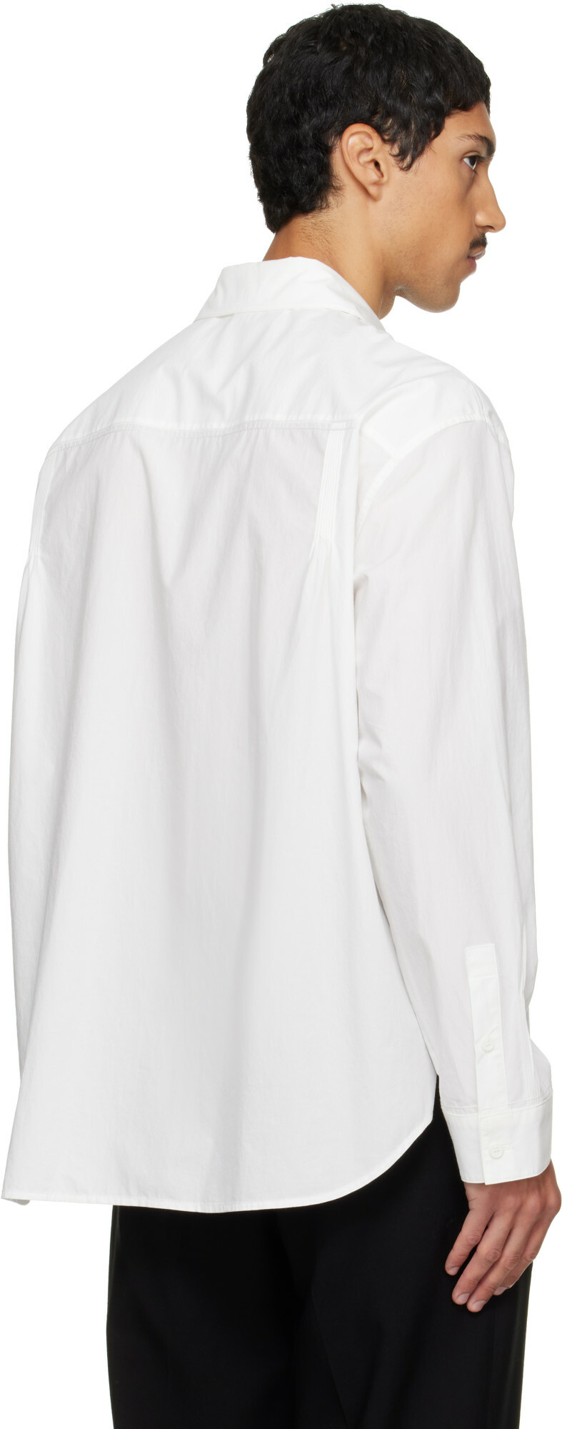 Solid Homme White Pintuck Cotton Shirt