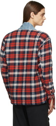 Greg Lauren Red Plaid Sherpa GL1 Cardigan