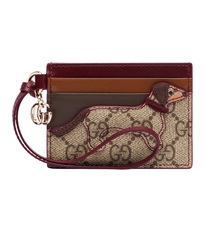 Photo: Gucci GG Canvas leather-trimmed card holder