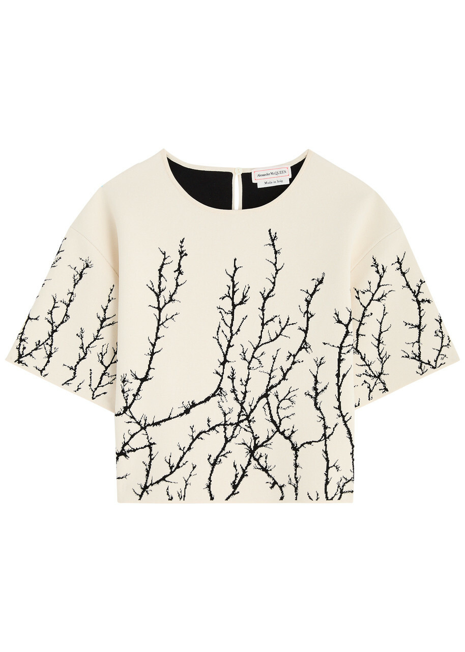 【送料&関税込】Alexander McQueen Biker Bra T-shirt McQueen Outlet: Biker Bra T-shirt in cotton - White