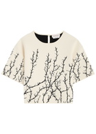 Alexander Mcqueen Thorn Branches Knitted Crop top Multi Print