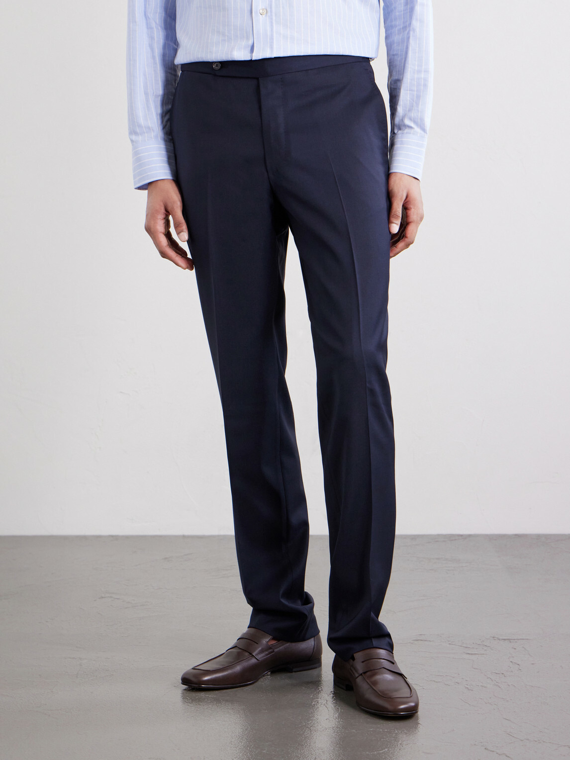 De Petrillo - Straight-Leg Wool-Blend Suit Trousers - Blue
