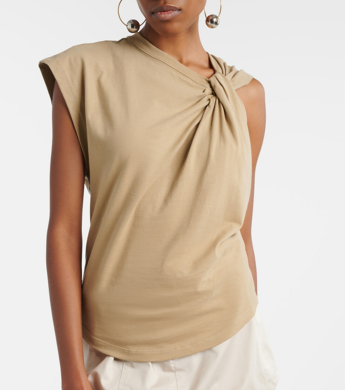 Isabel Marant Nayda gathered cotton jersey T-shirt