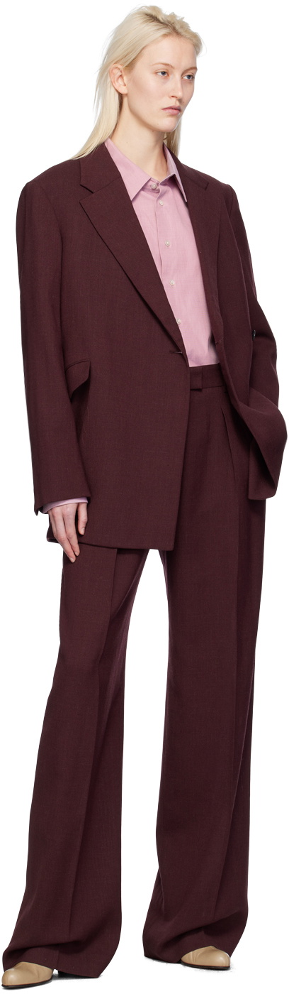 The Row Burgundy Antone Trousers