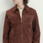 Drôle de Monsieur Men's D Mirror Zipped Leather Jacket in Brown