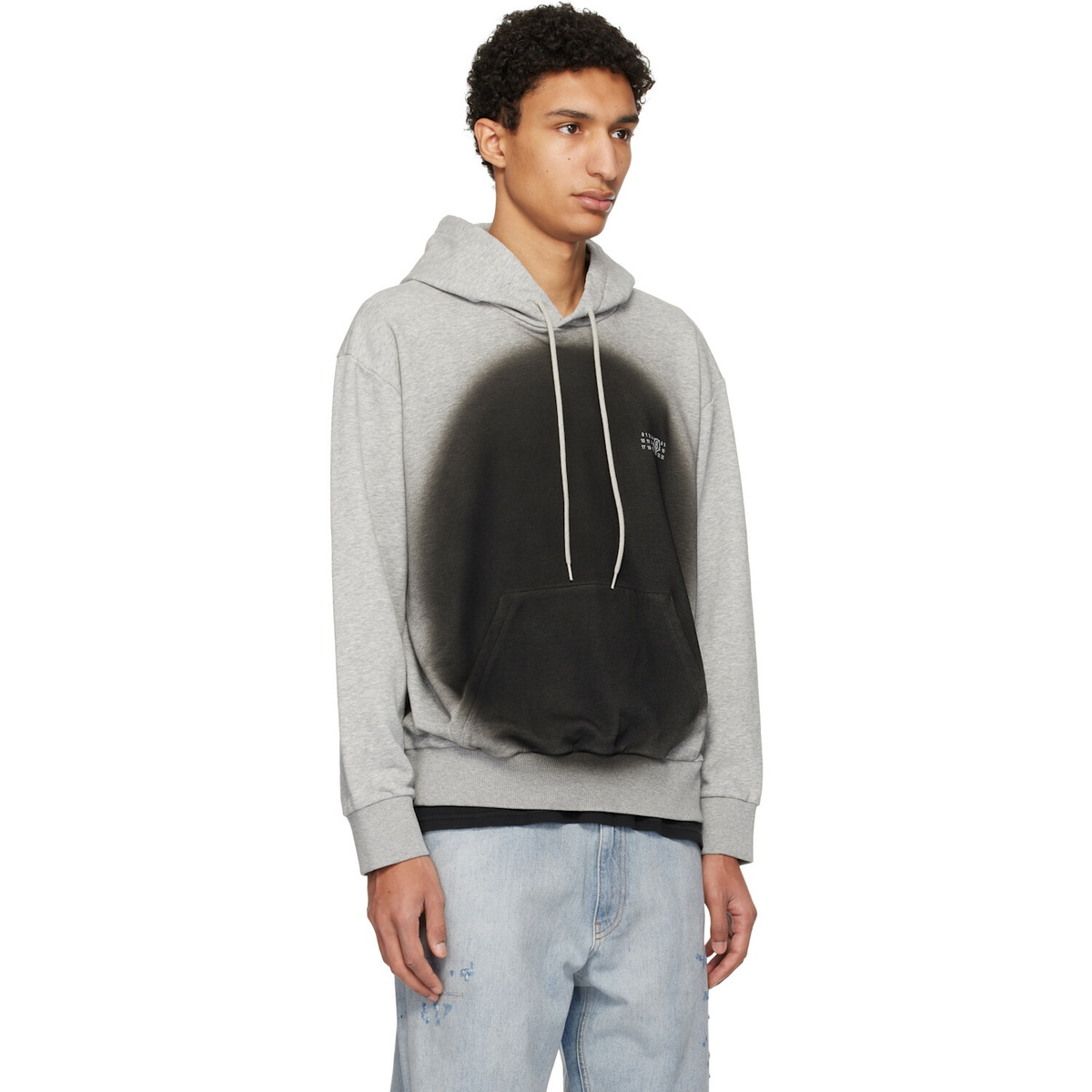 MM6 Maison Margiela Gray Spray Print Hoodie