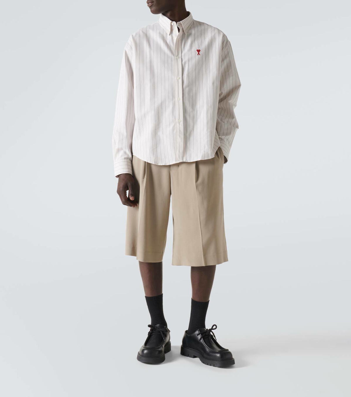 Ami Paris Striped cotton Oxford shirt