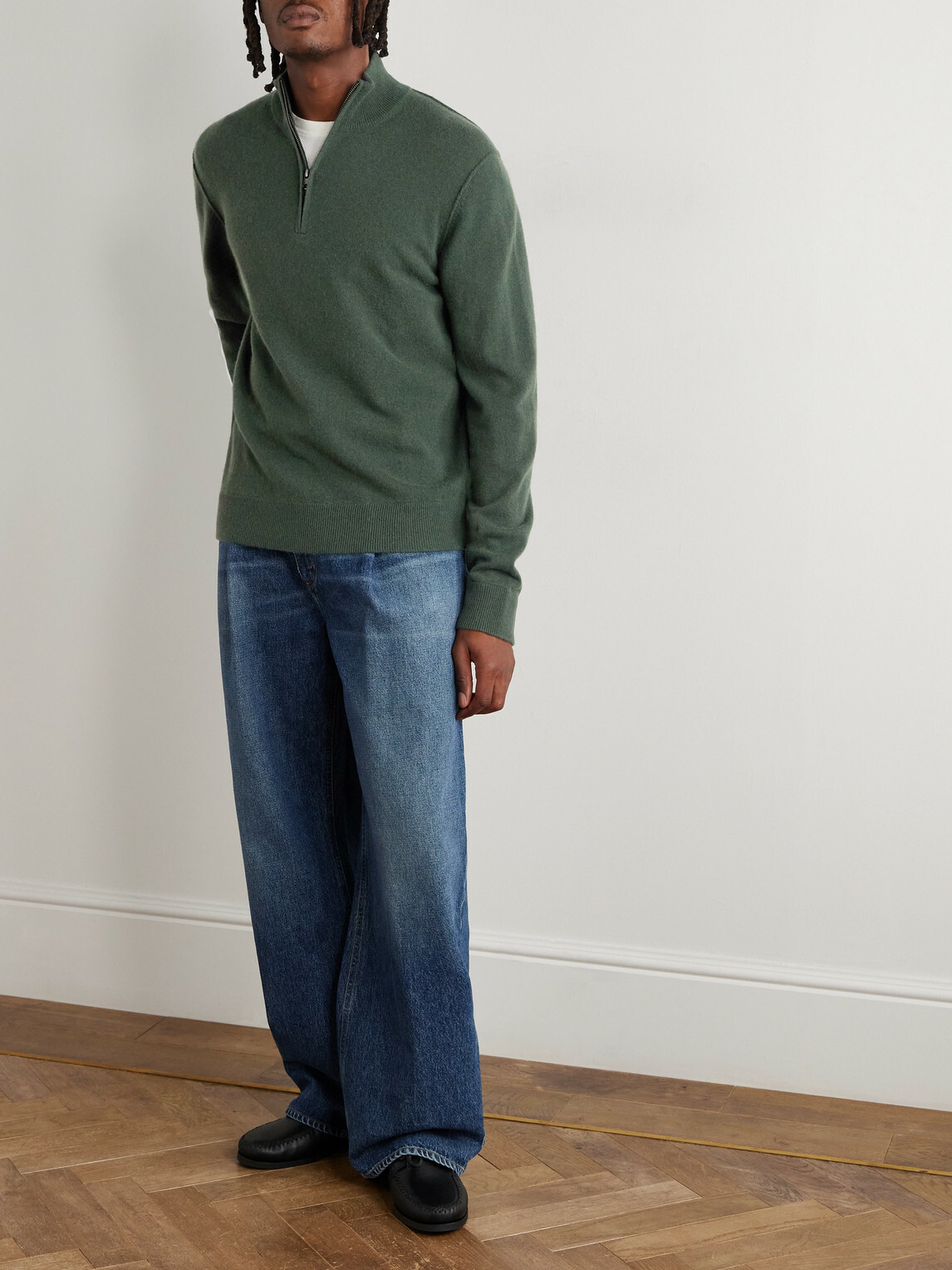 Hartford - Wool and Cashmere-Blend Half-Zip Sweater - Green