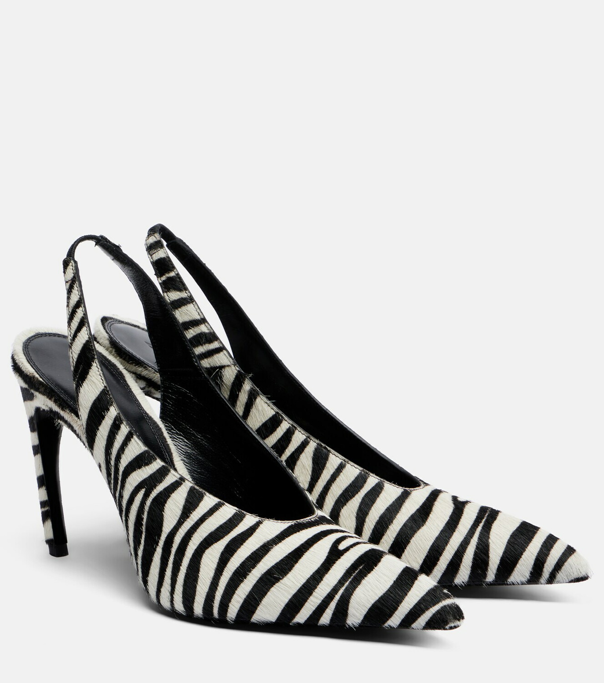 The Attico Viper zebra-print calf hair pumps