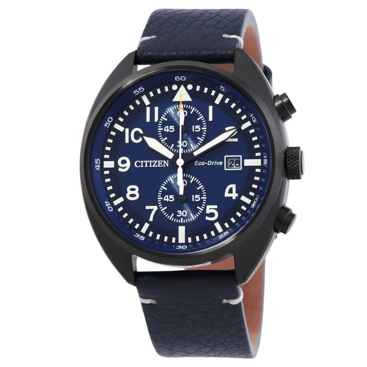 Photo: Citizen Chronograph Eco-Drive Blue Dial Mens Watch CA7048-08L