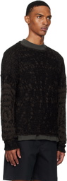 ROA Black & Brown Vortex Crewneck Sweater