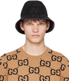 Gucci Black Jumbo GG Bucket Hat