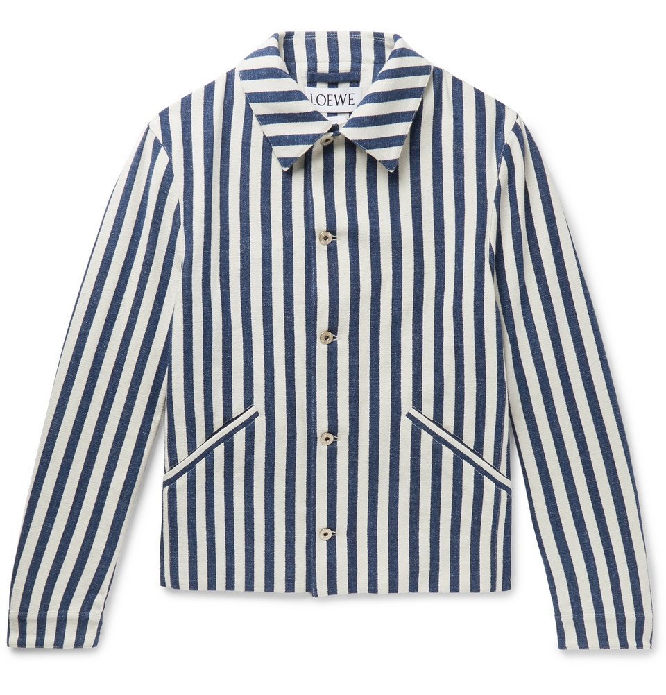 Blue and white outlet striped jacket mens