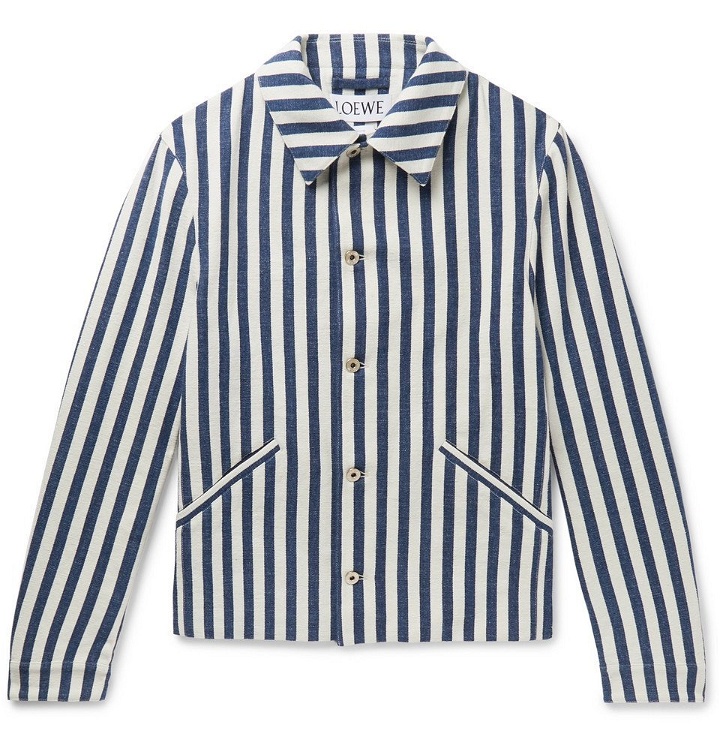 Photo: Loewe - Striped Cotton Jacket - Men - White