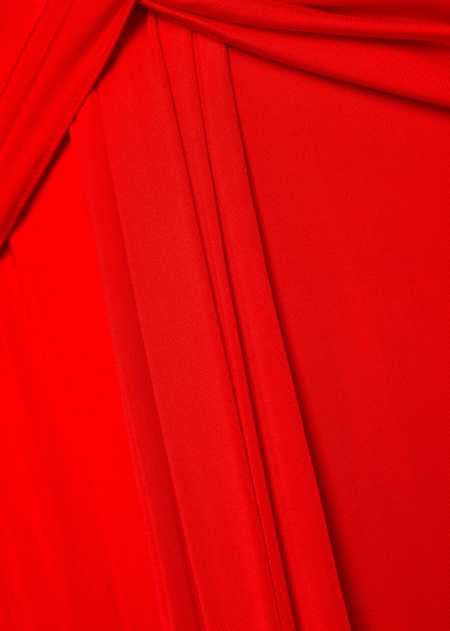 The New Arrivals Ilkyaz Ozel Azure Ruched Stretch-jersey Gown Red