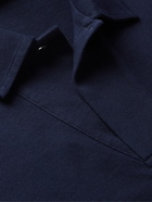 LORO PIANA - Cotton-Piqué Polo Shirt - Blue