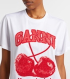 Ganni Logo embellished cotton jersey T-shirt